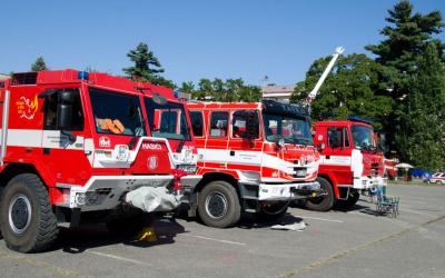 Bohatá ukázka hasičských jednotek.